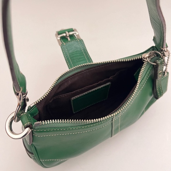 Coach Y2K Demi Hampton Green Leather Mini Hobo Bag Buckle 7542 Vintage 2005 RARE - Picture 8 of 12